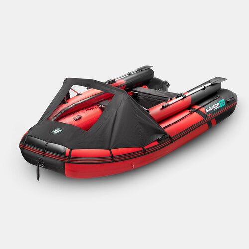 Надувная лодка GLADIATOR E380X PRO красно-черный