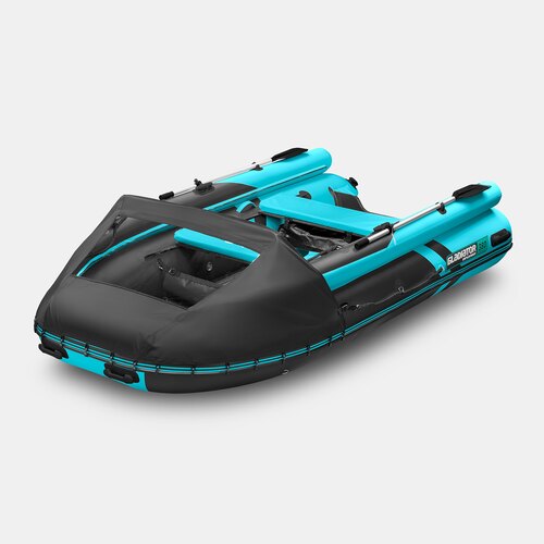 Надувная лодка GLADIATOR E380X черно-бирюзовый