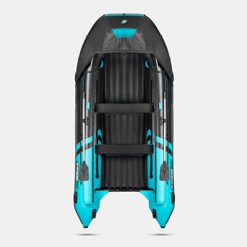 Надувная лодка GLADIATOR E450X PRO черно-бирюзовый