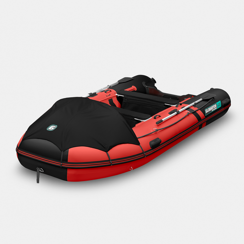 Надувная лодка GLADIATOR E420PRO красно-черный