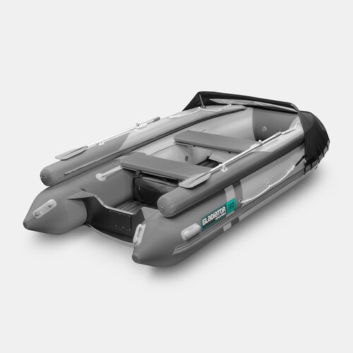 Надувная лодка GLADIATOR E380X светло-темносерый