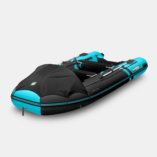Надувная лодка GLADIATOR E450PRO черно-бирюзовый